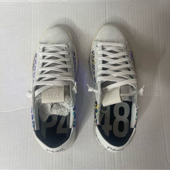 P448 Jack Hologram Leopard multi color shoes sneakers Size 37 New in box - Picture 12 of 13